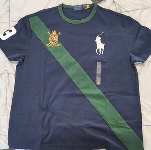 Polo Ralph Lauren Classic Fit Big Pony Crest T-Shirt Navy Green Size Large NWT